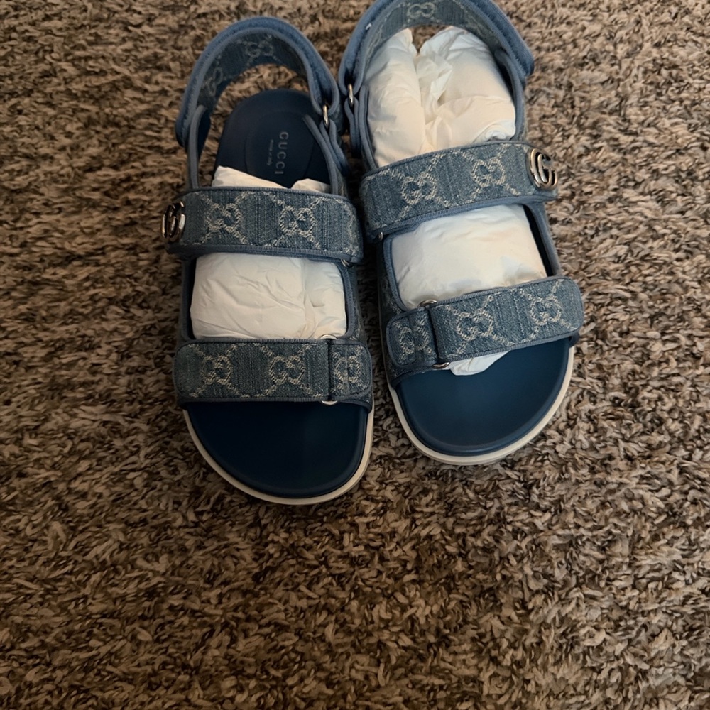 Gucci Blue Denim Sandals - Picture 3 of 3